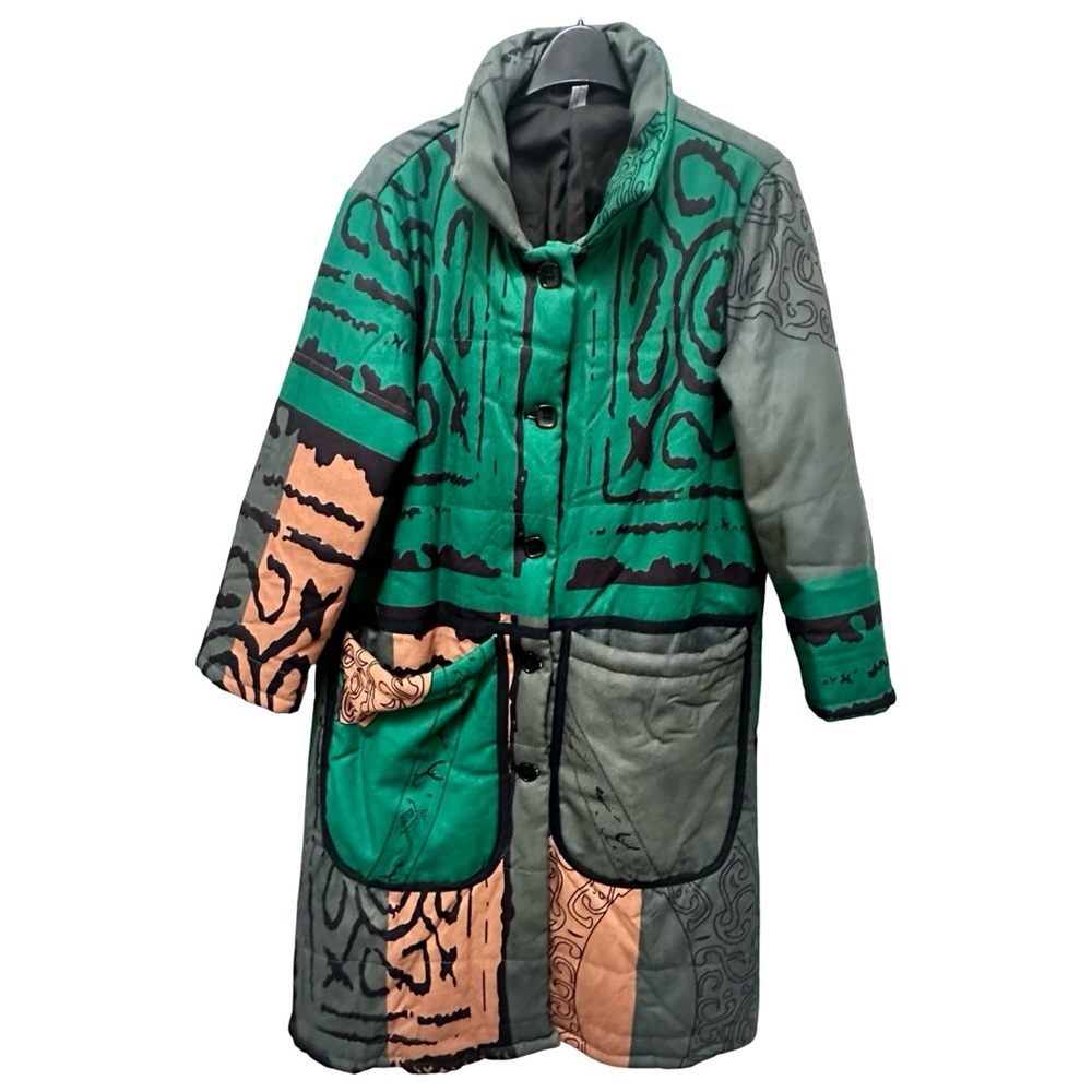 Artisan Patchwork Quilted Cotton Coat – Statement Piece - Picture 4 of 16